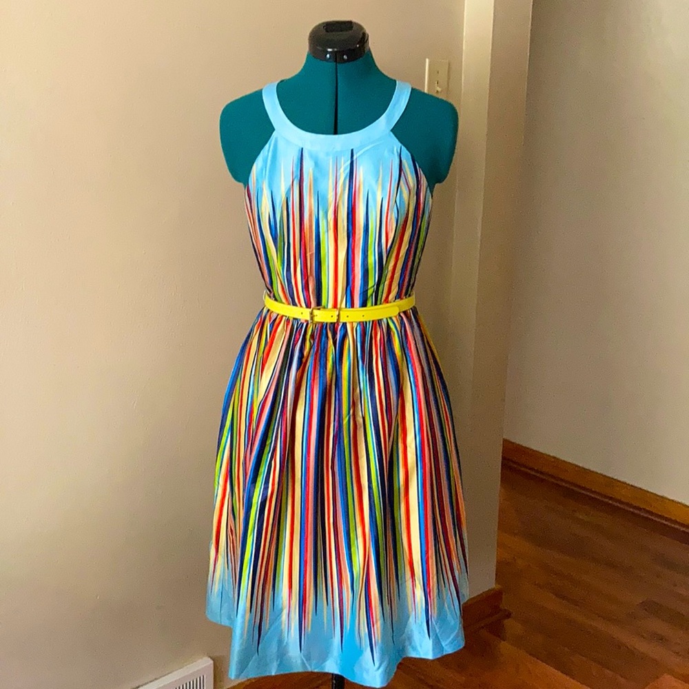 Rainbow stripe dress